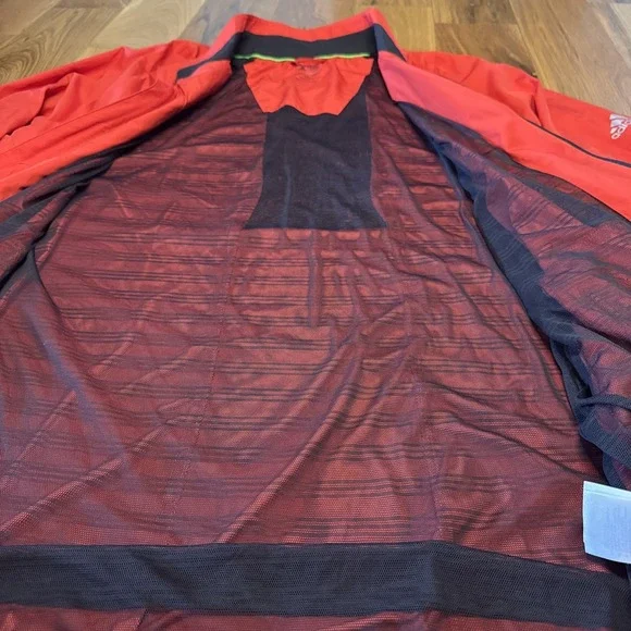 ADIDAS Men'sXXL Climaproof Vented Red Mesh Lined Windbreaker Golf Jacket Ripstop - Picture 4 of 9